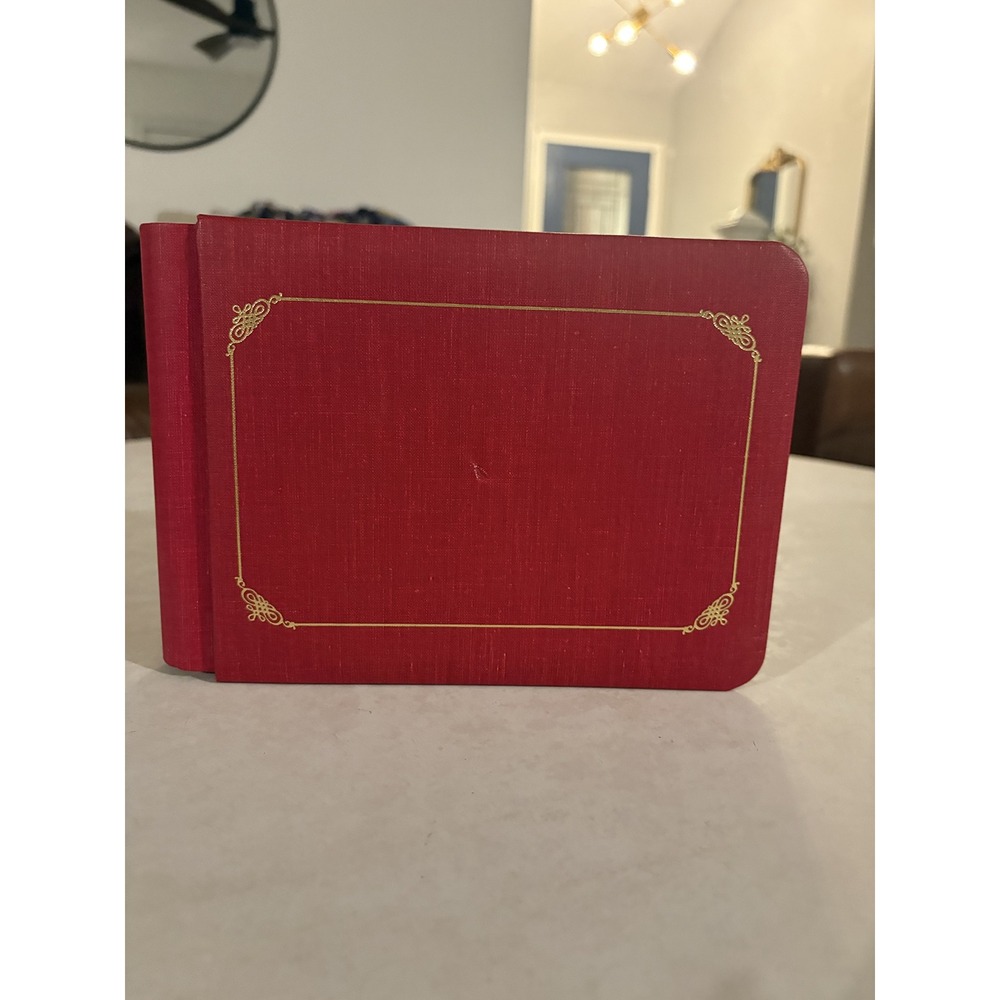 Red Scrapbook Baby Album Handmade Bear Vintage 8x6 Boy Newborn Book Boats cars - Picture 2 of 8